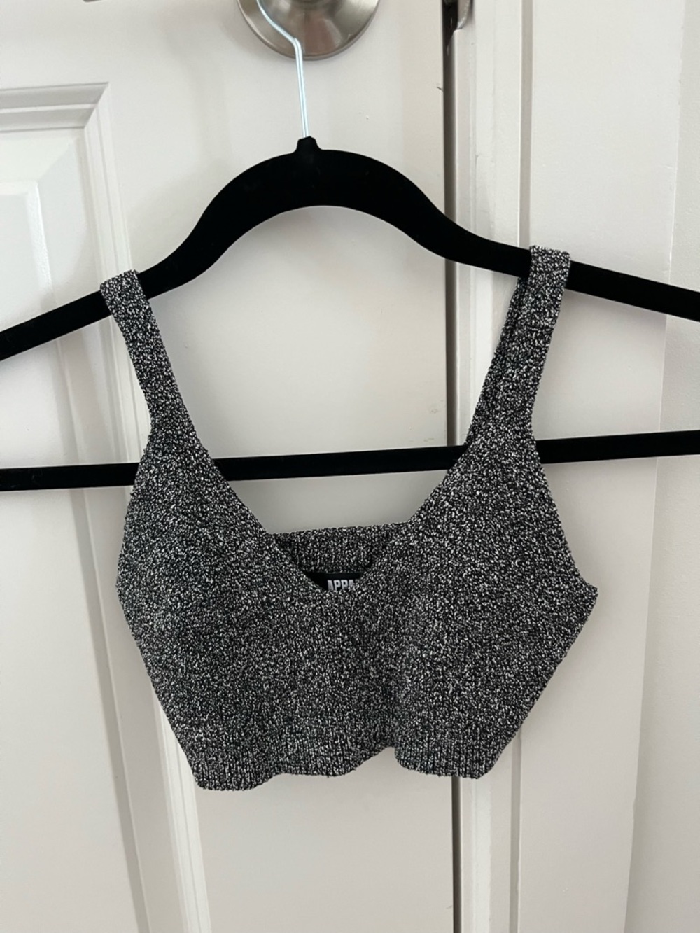 Apparis Black & White Speckled Cropped Tank